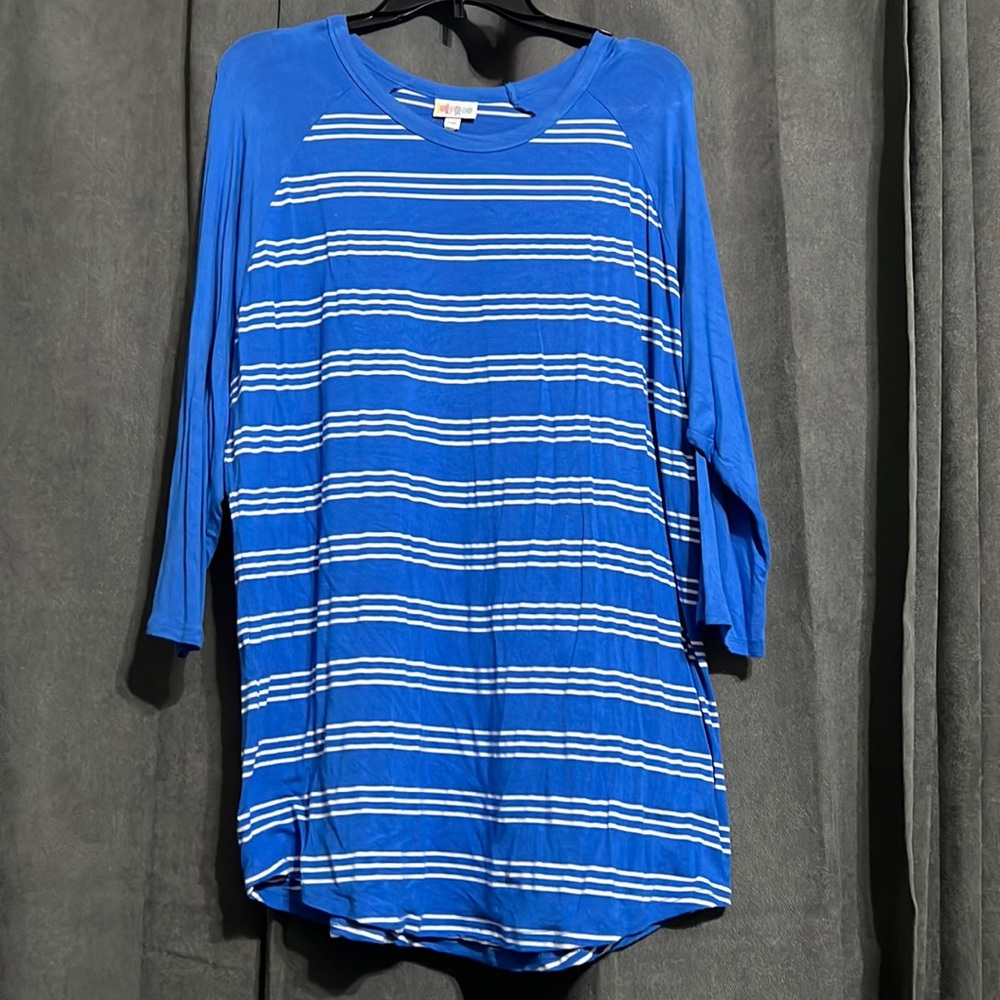 LULAROE 2XL Randy Royal Blue with White Strips